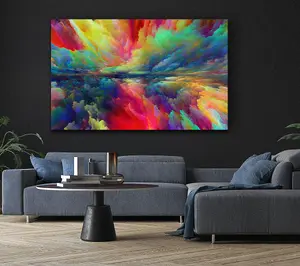 Vibrant Powdered Colours Sky Canvas Print Wall Art - Medium 20 x 32 Inches