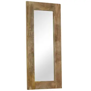 Berkfield Mirror Solid Mango Wood 50x110 cm