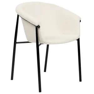 Set of 2 Dining Chairs AMES Boucle Off-White