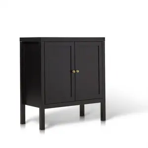 Olessja 2 Door Sideboard in Noir Black