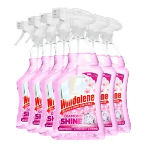 6 x Windolene Diamond Shine Window & Glass Spray Window Cleaner Pink 750ml