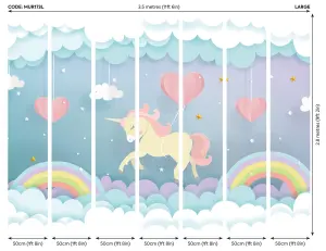 Origin Murals Children's Unicorn Dream Matt Smooth Paste the Wall Mural 350cm wide x 280cm high