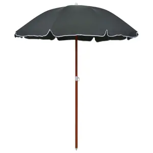 Berkfield Parasol with Steel Pole 180 cm Anthracite