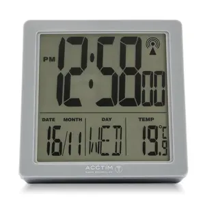 Digitally Radio Clock Alarm Tabletop Clock Grey