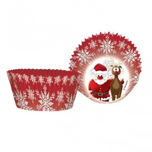 Amscan Rudolph Christmas Muffin and Cupcake Cases (Pack of 50) Red/White (One Size)