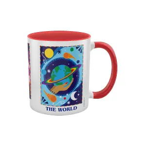 Deadly Tarot Pride Star Moon & The World Inner Two Tone Mug White/Red/Blue (One Size)