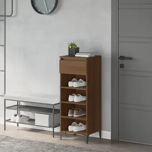 Berkfield Shoe Rack Brown Oak 40x36x105 cm Engineered Wood