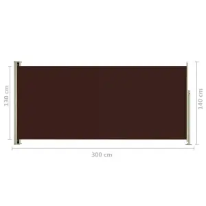 Berkfield Patio Retractable Side Awning 140x300 cm Brown