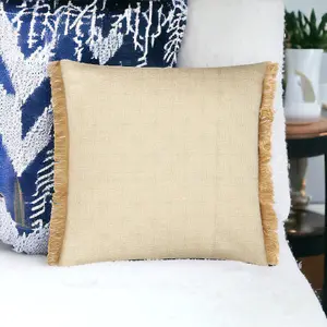 Fero Pebble Fringed Filled Decorative Throw Scatter Cushion - 45 x 45cm - Pack of 2