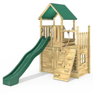 Rebo Modular Wooden Climbing Frame Adventure Playset - M8 plus Ramp