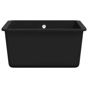 Berkfield Granite Kitchen Sink Single Basin Black