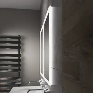 Sensio Libra Rectangular Wall-mounted Bathroom Illuminated Colour-changing mirror (H)70cm (W)50cm