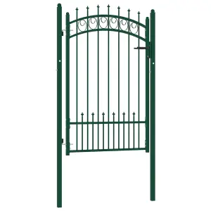 Berkfield Fence Gate with Spikes Steel 100x150 cm Green