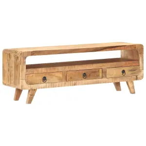 Berkfield TV Cabinet 117x30x41 cm Solid Rough Mango Wood