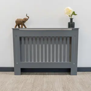 Grey Vertical Line Design Radiator Cover - Medium