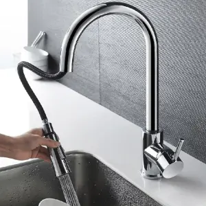 Deva Pendle Pull-Out Mono Mixer Kitchen Tap - In Chrome High-Quality, Easy-to-Use, Versatile Multi Spray Function