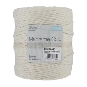 Trim: Macramé Cord: Cotton: 140m x 5mm: 1kg: Natural