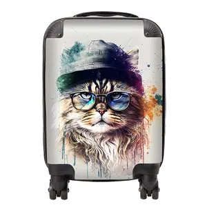 Siberian Cat Face Splashart Suitcase - Mini Cabin