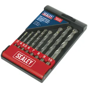 Premium 8 Piece Tungsten Carbide Tipped Masonry Drill Bit Set - Sizes 3mm to 10mm