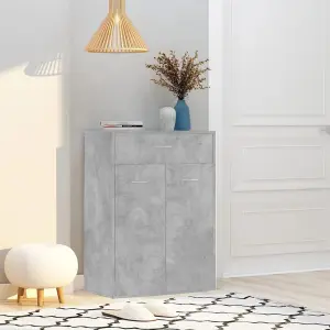 Shoe Cabinet Concrete Grey 60x35x84 cm Engineered Wood