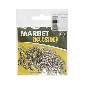 HK O/METAL 12MM PK40 - Hook: Opened: Metal: 12mm: 40 Pieces: Silver - Marbet