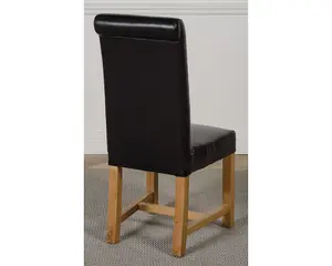 Washington Black Leather Dining Chairs for Dining Room or Kitchen