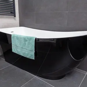 Edmonton Black Acrylic Freestanding Bath (L)1750mm (W)750mm