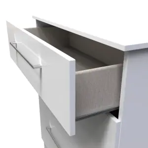 Chester 3 Drawer Deep Chest in White Gloss (Ready Assembled)