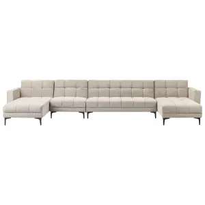 U-Shaped Sofa ALNES Beige 6 Seater Symmetrical