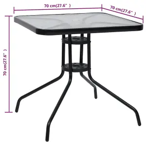 Berkfield Garden Table Black 70x70x70 cm Steel