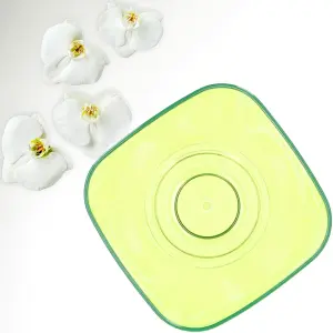 Plant Orchid Pot Plastic  Gloss Oval Planter 12 cm Green transparent Square