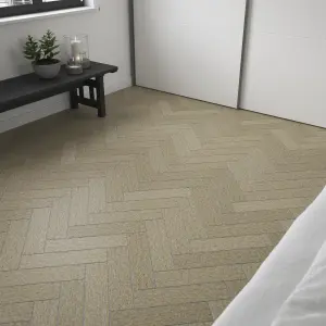 House of Mosaics Herringbone Natural Matt Oak effect Textured Porcelain Indoor Wall & floor Tile Sample