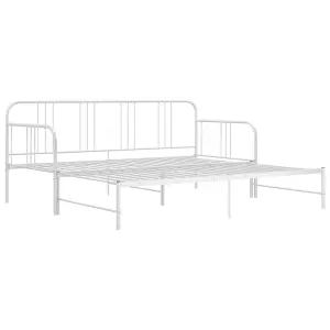 Berkfield Pull-out Sofa Bed Frame White Metal 90x200 cm