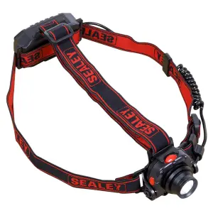 Sealey Rechargeable Head Torch 3W CREE LED 180 Lumens Adjustable HT106LED