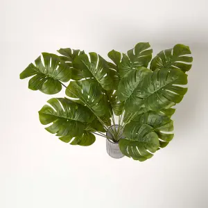 Homescapes Green Monstera Leaf Single Stem 68cm