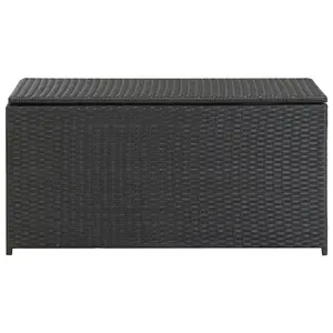 Berkfield Garden Storage Box Poly Rattan 100x50x50 cm Black