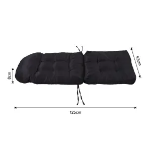 Outdoor Black Garden Waterproof Tufted Swing Seating Cushion