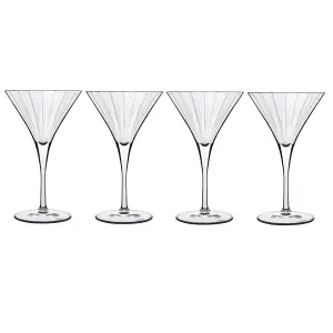 Luigi Bormioli Bach Clear Crystal Modern Drinkware Elegant Martini Glasses Set Pack of 4