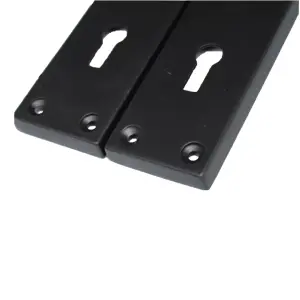 Door Handles Victorian Scroll Lever Lock - Matt Black Pack Hinges 150 x 40mm