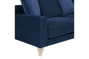 Covent 3 Seater Sofa With Scatter Back Cushions, Navy Blue Velvet