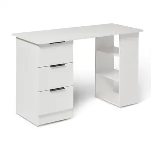 Isabella 3 Drawer Computer Desk White