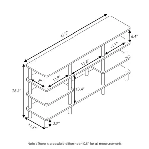 Furinno Turn-N-Tube 4-Tier Multipurpose Wide Shelf TV Stand, Espresso/Black