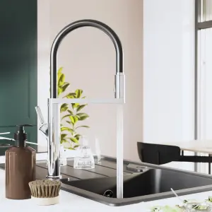 GoodHome Horopito Chrome-plated Kitchen Spring neck Sensor Tap