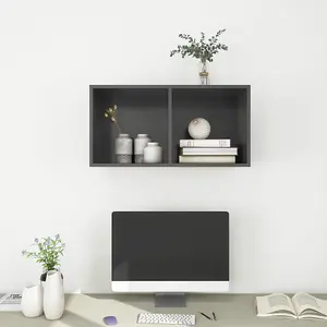 Berkfield Wall-mounted TV Cabinet Grey 37x37x72 cm Engineered Wood