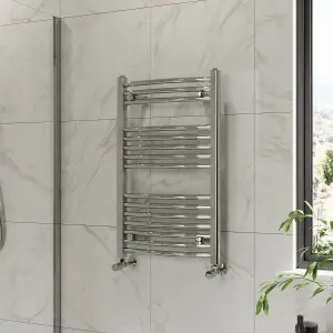 Right Radiators 800x500 mm Curved Heated Towel Rail Radiator Bathroom Ladder Warmer Chrome