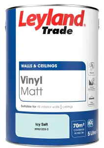 Leyland Trade Vinyl Matt Walls & Ceilings Emulsion Paint Icy Salt (PPG1233-2) 5L