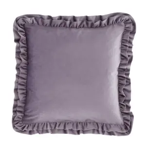 Catherine Lansfield So Soft Velvet Touch Double Frill 43x43 cm Cushion Lilac