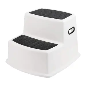 Dual Height Step Stool - Toddlers & Kids Potty Training Stool - Soft-Grip Anti Slip Kids Bathroom Stepping Stool