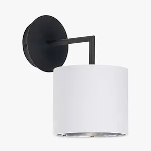 Matt Black and Ivory Wall Light