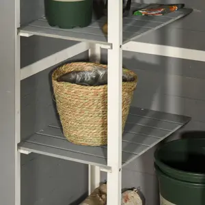 Outsunny Garden Shed Outdoor Tool Storage w/ 2 Shelve 75 x 56 x115cm Grey